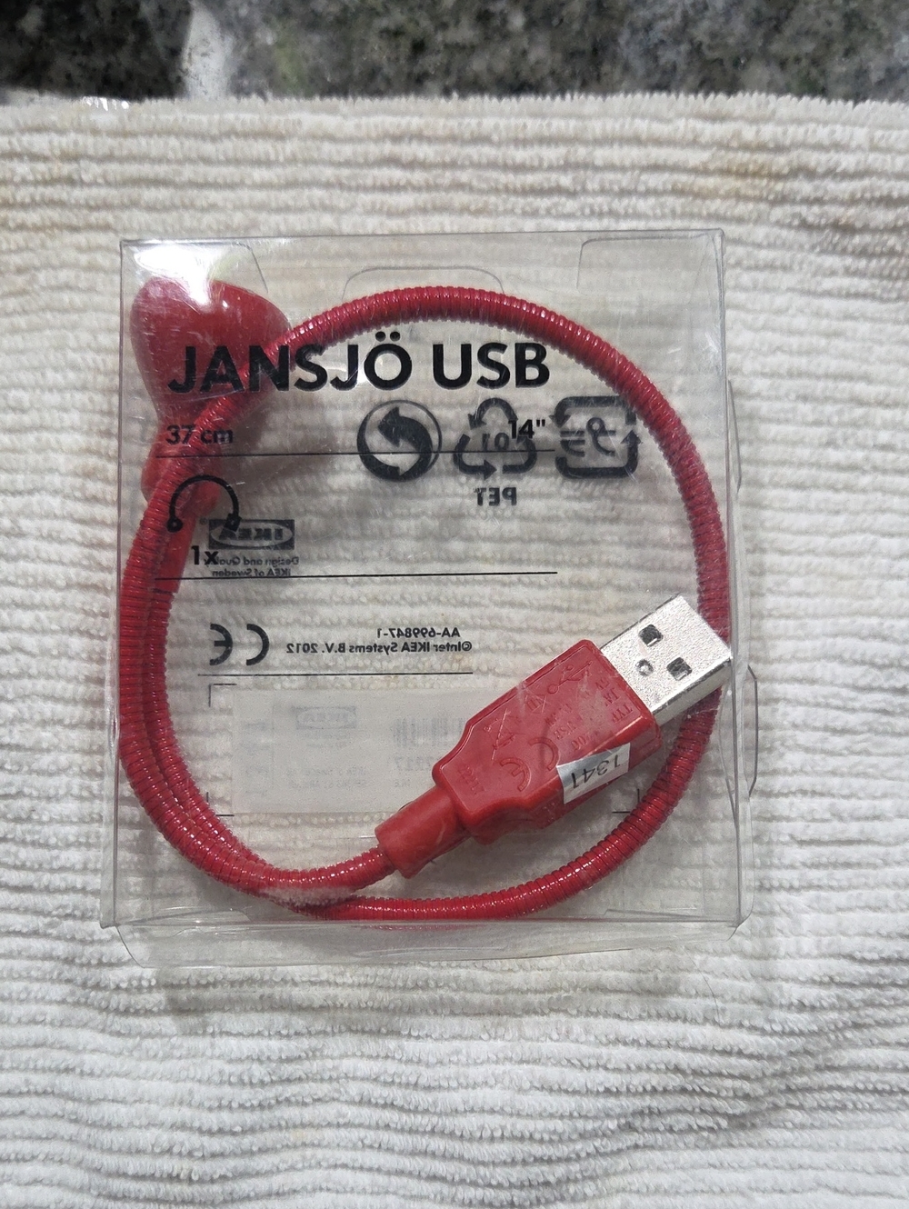 IKEA Jansjö USB Braided Red Charging Cable With Light!
